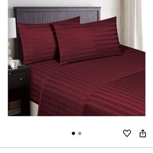 Luxury Burgundy Striped Bedding Set